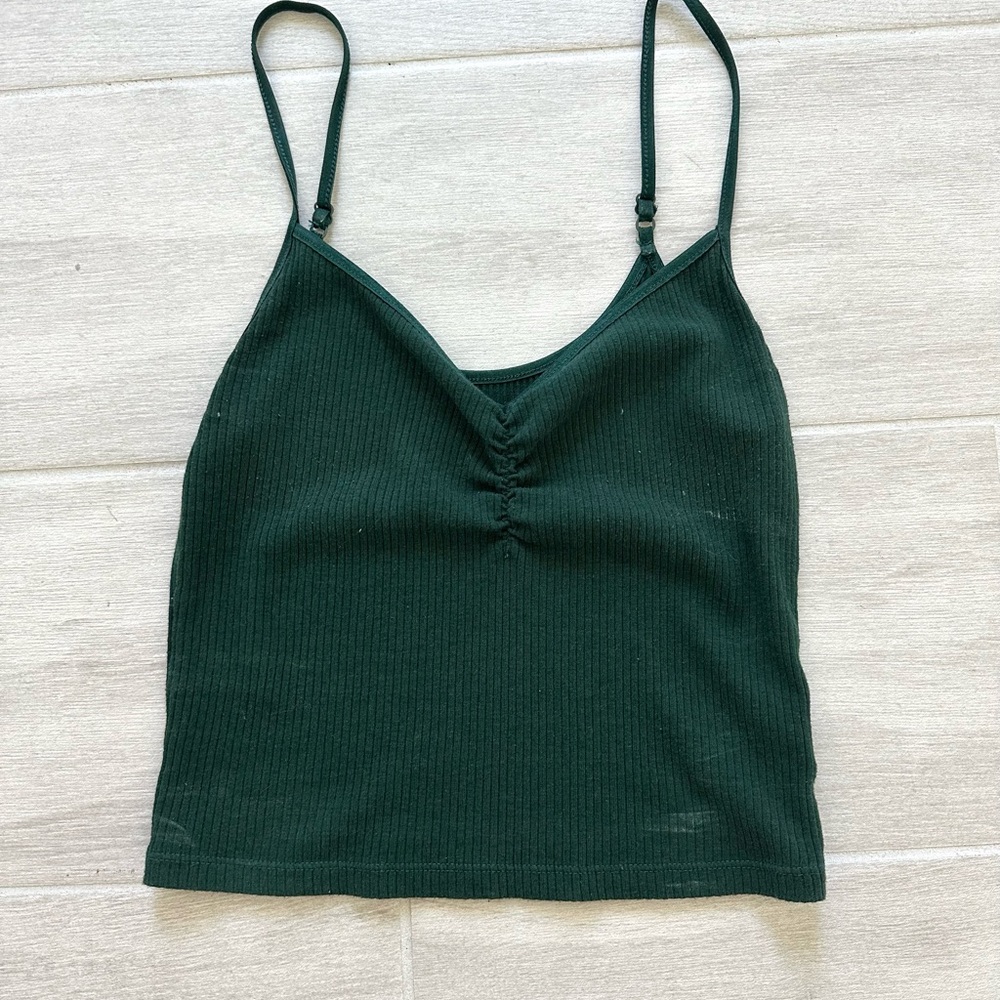 American Eagle Outfitters Deep Green Ribbed tank top